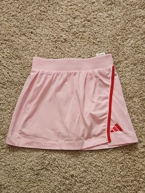 adidas Pink Tennis Skirt with Red Accent